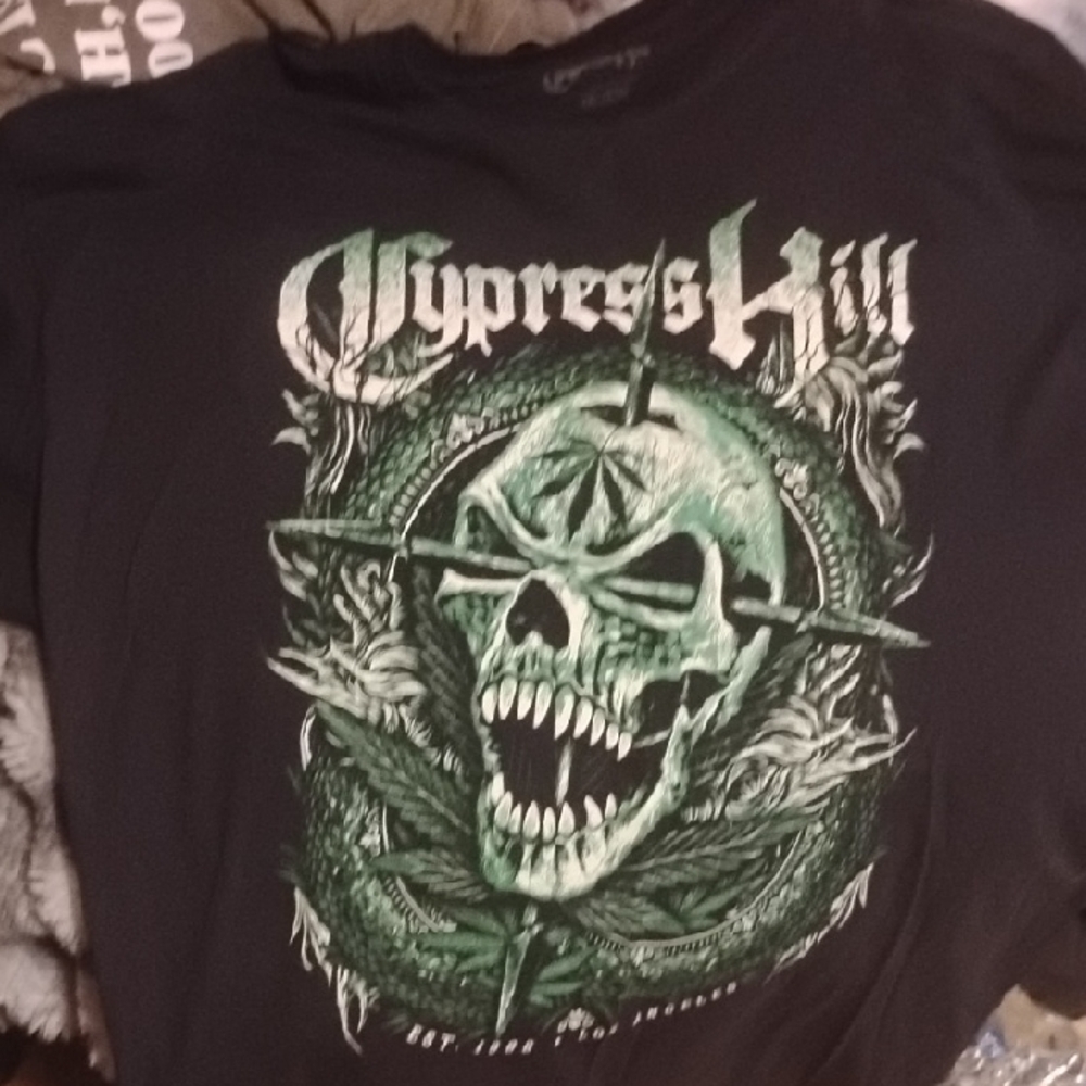 Cypress Hill Est. 1998 L.A.Black and Green Short Sleeve Tee